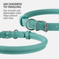 CollarDirect Rolled Leather Dog Collar, Soft Padded Round Puppy Collar, Handmade Genuine Leather Collar Dog Small Large Cat Collars 13 Colors (18-22 Inch, Mint Green Smooth)