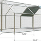 4ever2buy 1.26’’ Large Metal Chicken Coop Run Walk in, Chicken Pen for Chickens, Outdoor Chicken Runs Coops, Flat Roofed Chicken Runs for Yard with Anti-Ultraviolet Cover (9.2’L x18.7’Wx 6.4’H)