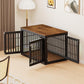 48" Heavy Duty Dog Crate Furniture for Small,Medium and Large Dogs,Rustic Wooden Dog Cage Kennel Indoor Furniture with Waterproof Top,Decorative Pet House Side End Table (Black & Wood)
