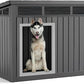 VIXZEN Dog House Indoor Outdoor,Waterproof Dog House for Small to Large Dogs,Doghouse with Air Vents and Elevated Floor,Openable at The Top,Easy to Assemble and Clean,Black,42.87"×32.95"×31.61"