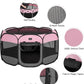 A 4 Pet Portable Cat Play Pen for Cats, 27" Foldable Kitten Playpen for Puppy/Cat/Rabbit/Chick, with Removable Zipper Top & Mesh Panel(11”W × 7.5”H)