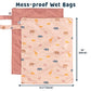 Tiny Twinkle Mess proof Waterproof Wet Dry Bag,2pk Reusable Wet Bags for Swimsuits&Baby Clothes,Leakproof Wet Bag,Waterproof Bag for Travel&Diaper bag,Wet Bags for Baby (Petite Safari)