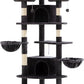 SHA CERLIN 73in Fan-Shaped Corner Cat Tower for Save Space/Multi-Level Tall Cat Tree for Indoor Kitties/Condo with Baskets/Cozy Perches/Sisal Scratching Posts/Pet Activity House/Dark Grey
