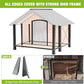 Dog House Outdoor & Indoor Unique All-Around Iron Frame Dog Kennel for Winter with Raised Feet for Small & Medium & Large Dogs,Weatherproof Roof (40.6 “L×34.3”W×31.5“H)
