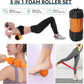 5 in 1 Foam Roller Set, High Density Fitness Exercise Foam Roller for Deep Tissue Muscle Massage, Massage Roller, Massage Ball, Resistance Band, for Whole Body(Orange)