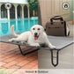 pettycare Elevated Outdoor Dog Bed - Dog Cots beds for Large Dogs XL, Waterproof Raised Dog Bed Easy to Assemble, Cooling Elevated Dog Bed with Teslin Mesh, Durable, Non Slip, Up to 85 lbs,Grey