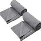 Eunzel 2 Pack Yoga Towel,Hot Yoga Mat Towel with Grip Dots Sweat Absorbent Non-Slip for Hot Yoga, Pilates and Workout 24" x72，Dark Grey (2 Pack)