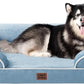 EHEYCIGA Orthopedic XL Dog Beds, Waterproof Memory Foam Dog Bed for Extra Large Dogs, Non-Slip Bottom and Egg-Crate Foam Big Pet Couch Bed with Washable Removable Cover, Washed Blue