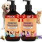 POM Pets 2 Pack 2-in-1 Organic Dog Shampoo & Conditioner – Itchy Skin Relief, Dog Deshedding, Detangles Fur, Cat Shampoo, Paw Cleaner for Dogs, Natural Coat Defense Formula