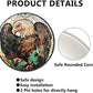 Lygond Metal Sign Tin Sign Circular Stained Glass Vulture Funny Bathroom Decor for Gift 12×12 Inches
