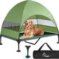 Upgraded Elevated Dog Bed with Canopy, Portable Raised Outdoor Dog Bed with Stable Anti-Slip Feet, Wider Shade Pet Bed Cot, Raised Dog Beds for Large Pets Camping, Indoor & Outdoor Use