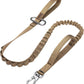 EXCELLENT ELITE SPANKER Tactical Bungee Dog Leash Military Adjustable Dog Leash Quick Release Elastic Leads Rope with 2 Control Handle(Coyote Brown)