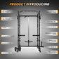GaveeLife Power Cage, 2000 LBS Power Rack with Cable Cross-Over System, Multi-Functional Strength Training Squat Rack with LAT Pull Down System, Home Gym Equipment with Training Attachment, Red