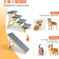 VEVOR Wood Pet Stairs/Pet Steps, 2-in-1 Foldable Wooden Dog Stair for Beds, Sofa and Cars, Dog Stairs & Ramp with 4 Steps for Small Medium Large Pet, up to 150 lbs