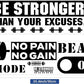 Zonon 3 Pieces Gym Wall Decal, Be Stronger Than Your Excuses, No Pain No Gain Beast Mode Inspirational Quotes Vinyl Wall Art Fitness Exercise Wall Sticker for Gym Office Home Decor
