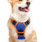 Eagloo Dog Harness for Large Dogs, No Pull Service Vest with Reflective Strips and Control Handle, Adjustable and Comfortable for Walking, No Choke Harness with 2 Metal Rings, Blue & Orange, M