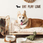 Ceramic Dog Bowl Set, 4 Cups Food and Water Bowl for Medium Small Dogs, Cute Pet Dishes with Wood Stand, Rhombus+Wave Design (Set of 2)