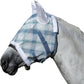 Schneiders Dura-Mesh Plaid Fly Horse Mask with Ears | Ultra-Durable 1000D Mesh | 70% UV Protection | Breathable Open Weave | Color Blue Plaid | Size Full Size