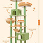 Taoqimiao Cat Tree, 71-Inch Cat Tree Cat Tower for Indoor Cats, Plush Multi-Level Cat Condo with 10 Scratching Posts, 2 Perches,Basket, 2 Caves,Hammock, 2 Pompoms,MS020T Cactus