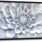 Abstract Flower Large Wall Art White Silver Floral Pictures Wall Decor Neutral Canvas Print Painting Artwork for Bathroom Living Room Bedroom 36L" x 24W"