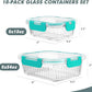 10 Packs Glass Meal Prep Containers with Lids, Glass Food Storage Containers Set, Airtight Lunch Containers, Microwave, Oven, Freezer and Dishwasher Safe, Green