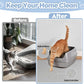 Cat Litter Mat, Extra Large 40" x 28" Silicone Mat Litter Trapping Mat for Scatter Control, Soft on Kitty Paws, Easy to Clean (Gray)
