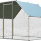 4ever2buy Chicken Runs for Yard with Cover, Large Metal Chicken Run Walk in Metal, Outside Dog Kennel with Roof, Flat Roofed Outdoor Kennel for Cats(9.2’Lx6.23’Wx6.4’H)
