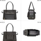 Fashion Pet Carrier Purse for Small Cat and Dog, Luxury Pu Soft-Sided Tote Bag with Large Pockets for Dogs and Puppies (Black, 15.8" L x 7.5" W x 11.8" H)