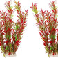 DSkoiph 2 pcs Aquarium Decor Plastic Plants Extra Large 21 Inches Artificial Fish Tank Plants Tall Fish Tank Decorations Artificial Green Water Plants (Wine)