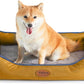 Orthopedic Dog Beds for Medium Dogs, Durable Egg Crate Foam Sofa Dog Bed wit Washable Removable Cover,Waterproof Lining,Pet Bed for Large Dogs (Mustard Yellow, 26.4" L x 21.7" W x 6.2" Th)