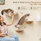 Cat Wall Shelf with Curved Hammock Bed, Wall Mounted Cat Perch with Beige Soft Foam Cushion, Floating Wall Furniture for Climbing, Sleeping & Lounging