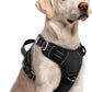 rabbitgoo Dog Harness for Large Dogs, No Pull Pet Vest with 3 Buckles, Adjustable Soft Padded Pet Harness with Easy Control Handle and Reflective Strips, Black, L