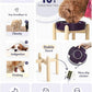 LE TAUCI Ceramic Slow Feeder Dog Bowls Elevated, 3 Cup Raised Bowl with Wooden Stand for Medium Large Breed, Slow Down Eating, Puzzle Dog Food Bowl, Maze Purple