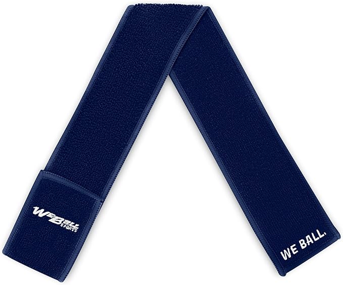Streamer Football Towel, Sports Towel with Hook and Loop Fastener to Clean Football Visor and Gloves (Navy, Adult)