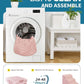 Dog Step for Bed, Dog Stair 3-Step 35D Pet Stair 15.7" H for High Bed or Sofa Non-Slip Balanced Pet Step Indoor, Pink