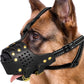 Dog Muzzle, Leather Basket Soft Muzzles Medium Large Breeds, Pitbull Dog Muzzle Amstaff Staffordshire Terrier, German Shepherd Dalmatian Doberman Adjustable (M)