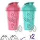 '-2 Pack- 20 oz Protein Shaker Bottles for Protein Mixes - 2x Wire Whisk | Leak Proof Shaker Cups for Protein Shakes and Pre Workout | Protein Shaker Bottle Pack