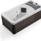 Borealis 69-in. All-in-One Cold Plunge and Hot Tub with Built-in Chiller | Acrylic Interior with 2 Jets, Bluetooth Speakers, Lights, WiFi App Control Chiller for Indoor/Outdoor Use – White