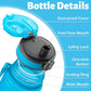 OLDLEY 25 oz Water Bottle, Motivational Water Bottle with Time Marker, Sports Water Bottle With Strap, Leakproof & BPA Free Large Water Bottles for School, Gym, Travel, Outdoor, Tritan,Blue