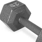 WF Athletic Supply Cast Iron Solid Hexagon Gray/Black Dumbbells, Strength Training Free Weights Set of 2 for Women and Men, Hand Weights Sold by Pairs, Multi-Select Size Options Available
