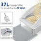 Stainless Steel Litter Box, Extra Large Litter Boxes for Big Cats, XL Metal Cat Litter Box with Lid, Anti-Urine Leakage, Non-Sticky, Include Cat Mat and Litter Scoop