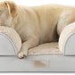 TOWN & COUNTRY EVERYDAY CuddleTown Comfy Solid Bolster Sofa Pet Bed, Supportive & Calming Egg Crate Foam, Non-Slip Bottom, Machine Washable Cover, Grey, Medium 28"x23"x8"