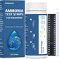 Ammonia Test Strips for Fish Tank: 100 Count Aquarium Ammonia Test Strips for Saltwater & Freshwater Aquariums & Ponds – Ammonia Test Kit with Test Tube Thermometer Stick