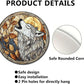 Lygond Metal Sign Tin Sign Circular Stained Glass Gray Wolf Funny Outdoor Decor for Gift 8×8 Inches