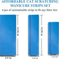 Cat Nail File Scratching Strips - 6 Pcs Cat Scratcher Liner for Litter Box, 3 Pairs Peel Stick Cat Strips in Different Sizes - Recommended for Litter Box Use (Blue)