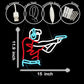 Man Shooting Neon Sign Gun Led Light Up Sign Game Player Gifts Dimmable Shooting Decor for Gun Club Decor Man Cave Game Room 15"×11.9"