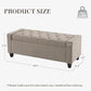Ottoman with Storage, 48.8" Fabric Storage Ottoman Bench with Hinge, Bedroom Bench, Upholstered Benches with Seating for Living Room, Entryway (Khaki)