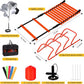 Agility Ladder, Agility Speed Training Set, 20ft 12 Rung Agility Ladder, 4 Agility Hurdles, 5 Resistance Bands, 12 Resistance Cones, Running Parachute, Jump Rope for Athletes, Adults