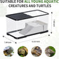 (Tank + Light + Filter Balls) Turtle Tank Kit, Turtle Tank Starter Kit,Bottom Drainage, Multi-Function Areas for Turtles, Crabs,Fishes, Amphibians,Reptiles.(11.81 × 7.88 × 7.88 Inch)