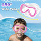 Aegend Kids Swim Mask Goggles, Tempered Glass 180° HD Wide View with Nose Cover